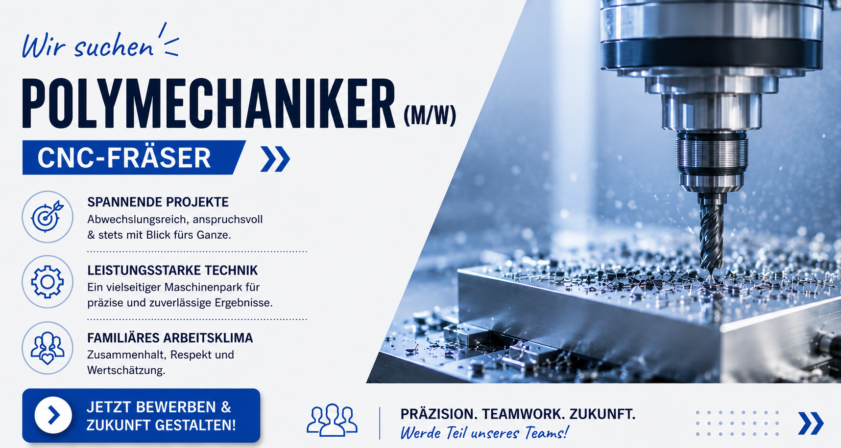 Wir suchen Polymechaniker CNC-Fräser